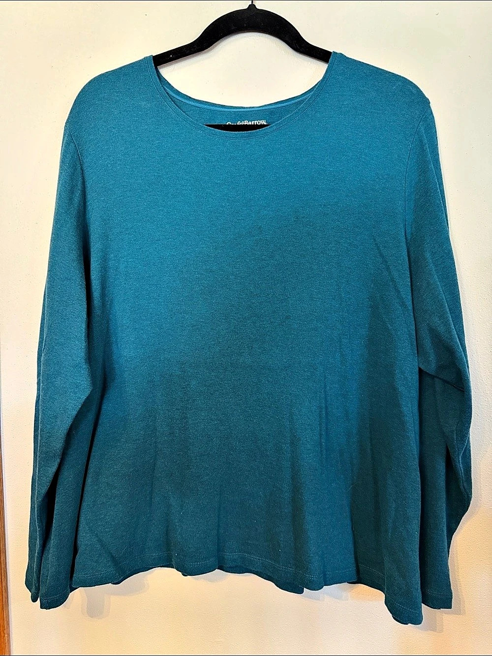 Croft & Barrow Essential Long-Sleeve Classic Crewneck Teal Blue